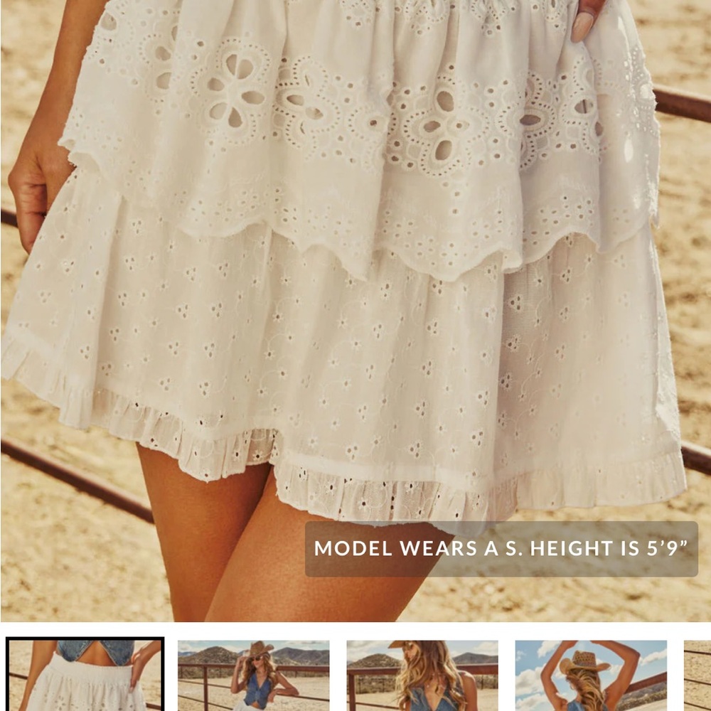White Eyelet Mini Skirt